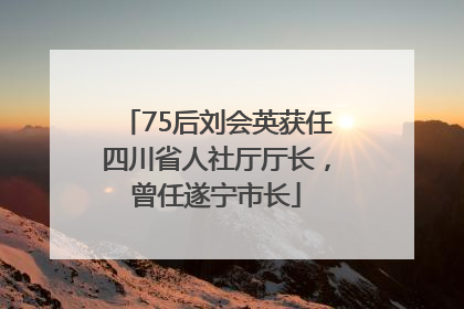 75后刘会英获任四川省人社厅厅长，曾任遂宁市长