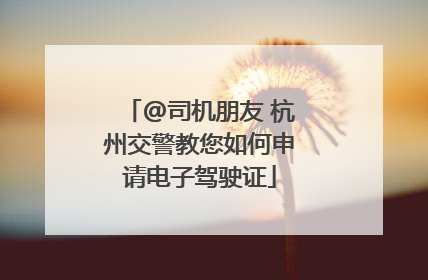 @司机朋友 杭州交警教您如何申请电子驾驶证