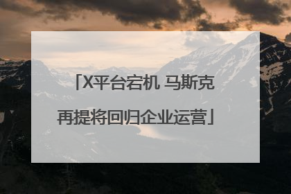 X平台宕机 马斯克再提将回归企业运营